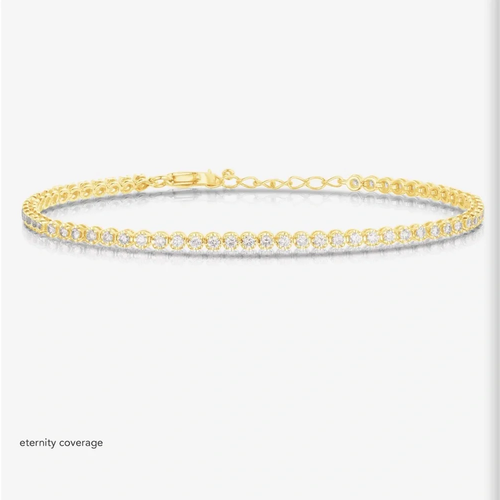 Ring Concierge mini diamond tennis bracelet eternity gold - Picture 3 of 3